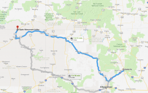 Trip to Monument Valley, directions to Monument valley
